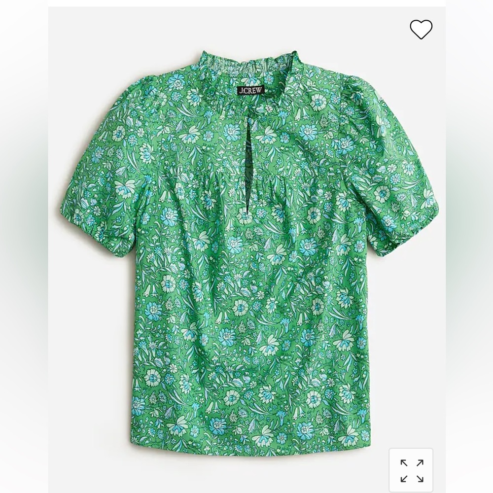NWT JCrew ruffle trim short-sleeve top